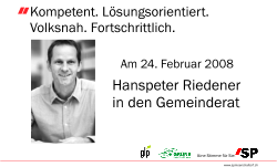 Hanspeter Riedener in den Gemeinderat